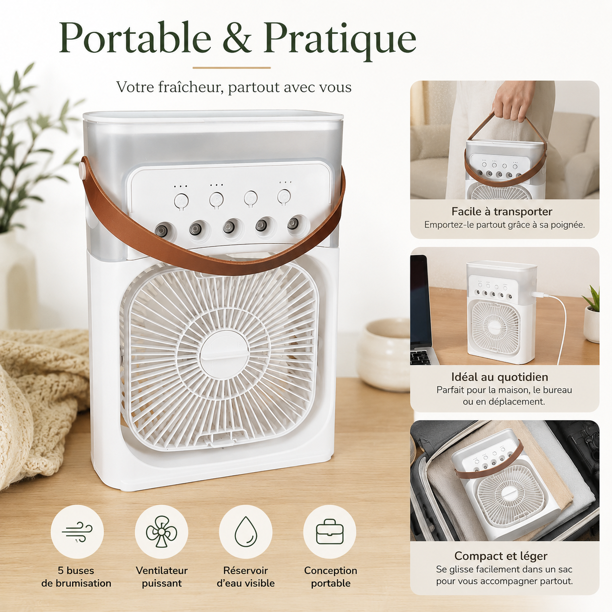 Ventilateur portable rafraichissant