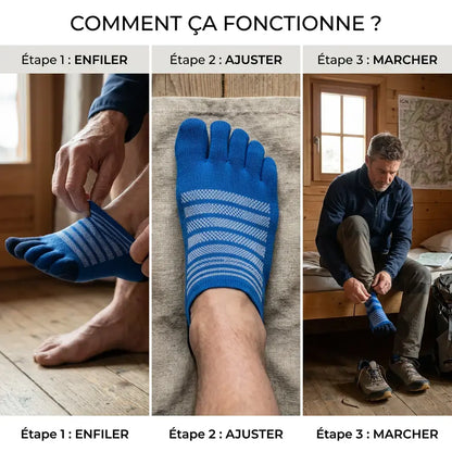 Chaussette à orteils séparés — Laine mérinos haute résistance